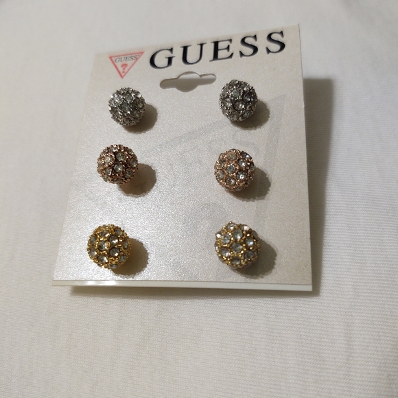 GUESS CRYSTAL BALL EARRINGS - Picture 2 of 4